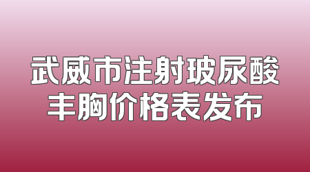 武威市注射玻尿酸丰胸价格表发布