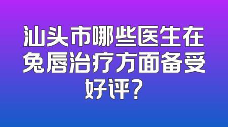 汕头市哪些医生在兔唇治疗方面备受好评？