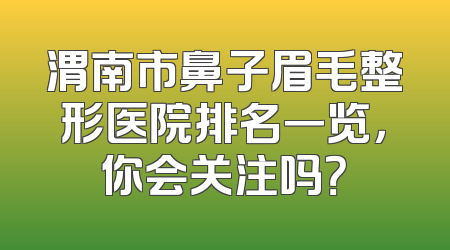 渭南市鼻子眉毛整形医院排名一览，你会关注吗？