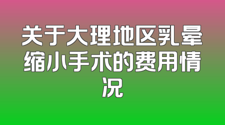 关于大理地区乳晕缩小手术的费用情况