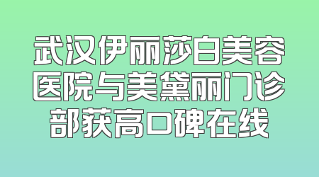 武汉伊丽莎白美容医院与美黛丽门诊部获高口碑在线