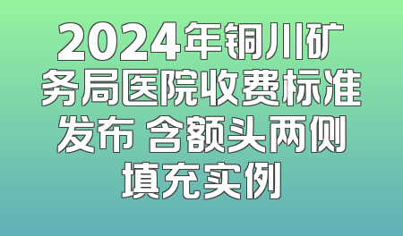 2024年铜川矿务局医院收费标准发布 含额头两侧填充实例