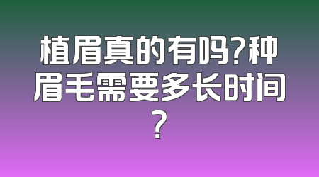 植眉真的有吗？种眉毛需要多长时间？