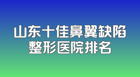 山东十佳鼻翼缺陷整形医院排名