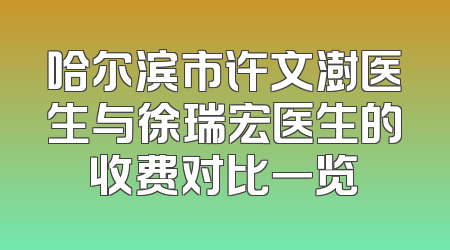 哈尔滨市许文澍医生与徐瑞宏医生的收费对比一览