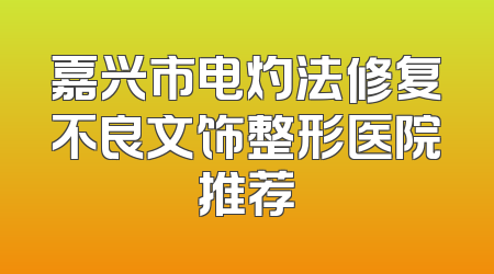 嘉兴市电灼法修复不良文饰整形医院推荐