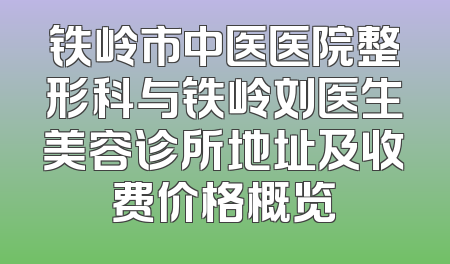 铁岭市中医医院整形科与铁岭刘医生美容诊所地址及收费价格概览