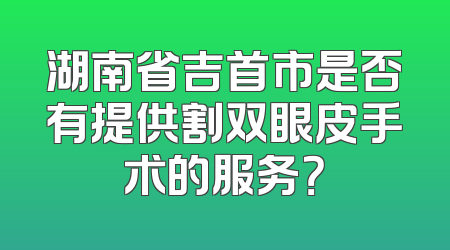 湖南省吉首市是否有提供割双眼皮手术的服务？