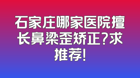 石家庄哪家医院擅长鼻梁歪矫正？求推荐！