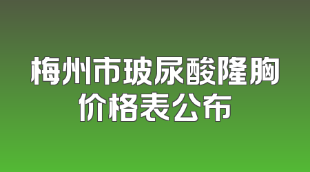 梅州市玻尿酸隆胸价格表公布