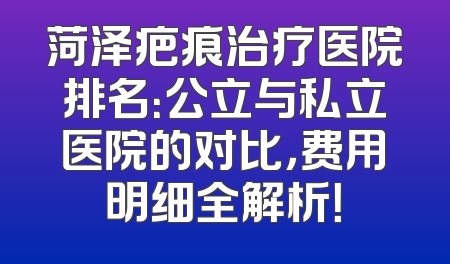菏泽疤痕治疗医院排名：公立与私立医院的对比，费用明细全解析！