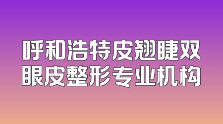 呼和浩特皮翘睫双眼皮整形专业机构