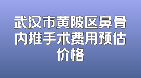 武汉市黄陂区鼻骨内推手术费用预估价格
