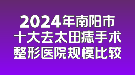 2024年南阳市十大去太田痣手术整形医院规模比较