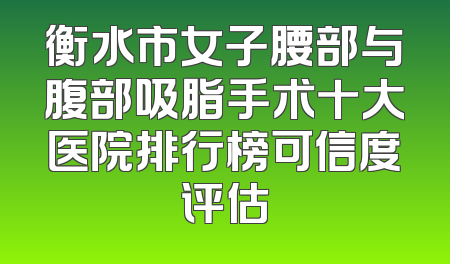 衡水市女子腰部与腹部吸脂手术十大医院排行榜可信度评估