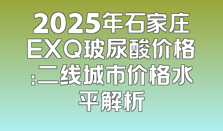 2025年石家庄EXQ玻尿酸价格：二线城市价格水平解析