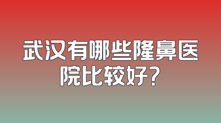 武汉有哪些隆鼻医院比较好？