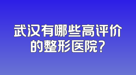 武汉有哪些高评价的整形医院？