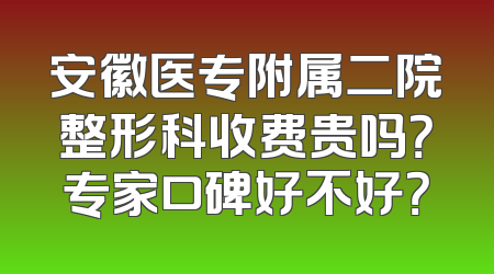 安徽医专附属二院整形科收费贵吗？专家口碑好不好？