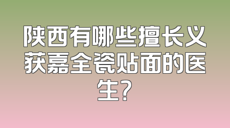 陕西有哪些擅长义获嘉全瓷贴面的医生？