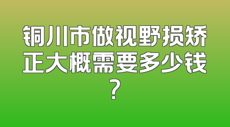 铜川市做视野损矫正大概需要多少钱？