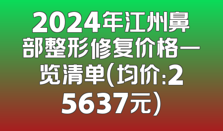 2024年江州鼻部整形修复价格一览清单（均价：25637元）