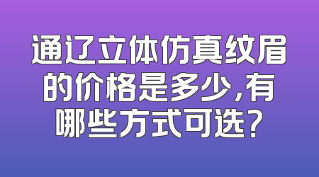 通辽立体仿真纹眉的价格是多少，有哪些方式可选？