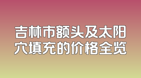 吉林市额头及太阳穴填充的价格全览