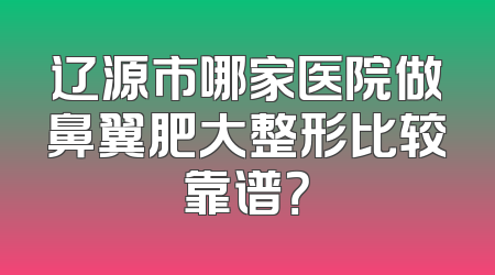 辽源市哪家医院做鼻翼肥大整形比较靠谱？