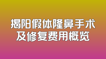 揭阳假体隆鼻手术及修复费用概览
