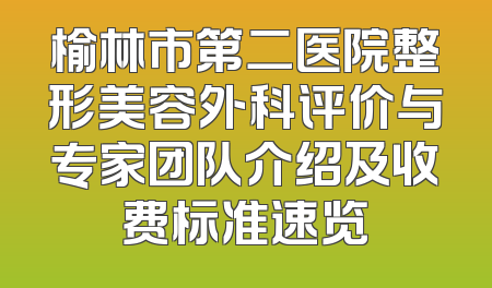 榆林市第二医院整形美容外科评价与专家团队介绍及收费标准速览