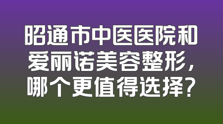 昭通市中医医院和爱丽诺美容整形，哪个更值得选择？