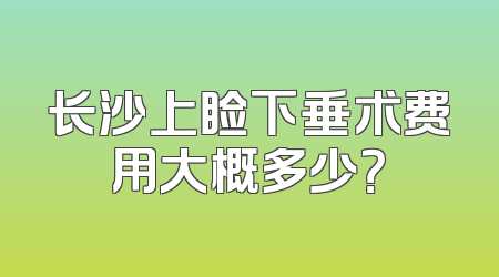 长沙上睑下垂术费用大概多少？