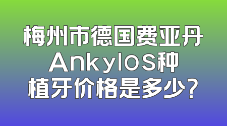 梅州市德国费亚丹Ankylos种植牙价格是多少？