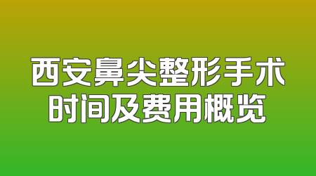 西安鼻尖整形手术时间及费用概览