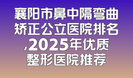 襄阳市鼻中隔弯曲矫正公立医院排名，2025年优质整形医院推荐