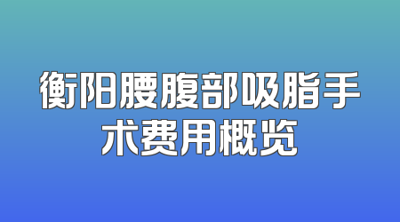 衡阳腰腹部吸脂手术费用概览