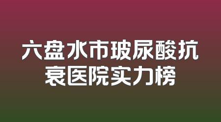 六盘水市玻尿酸抗衰医院实力榜