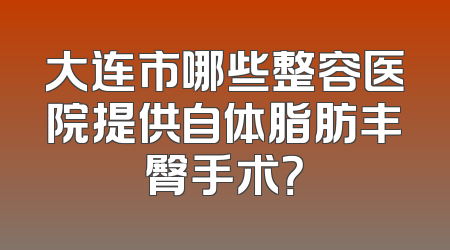 大连市哪些整容医院提供自体脂肪丰臀手术？