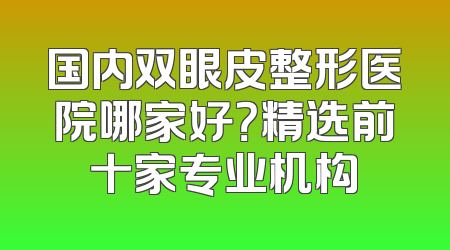 国内双眼皮整形医院哪家好？精选前十家专业机构