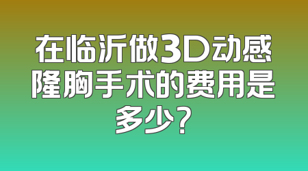 在临沂做3D动感隆胸手术的费用是多少？