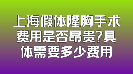 上海假体隆胸手术费用是否昂贵？具体需要多少费用