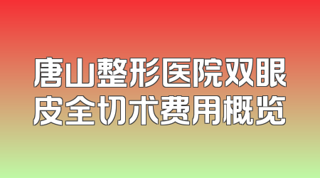 唐山整形医院双眼皮全切术费用概览