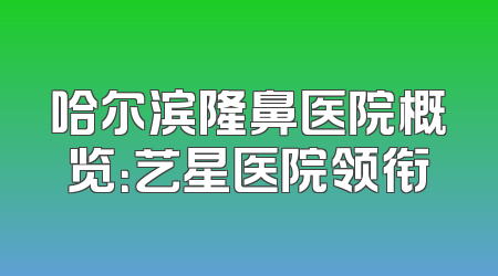 哈尔滨隆鼻医院概览：艺星医院领衔