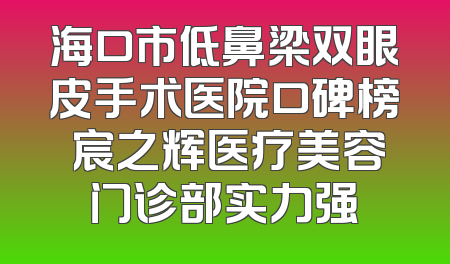 海口市低鼻梁双眼皮手术医院口碑榜 宸之辉医疗美容门诊部实力强