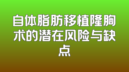 自体脂肪移植隆胸术的潜在风险与缺点