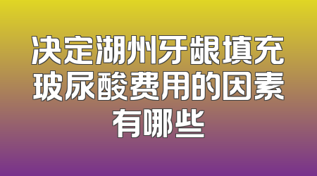 决定湖州牙龈填充玻尿酸费用的因素有哪些