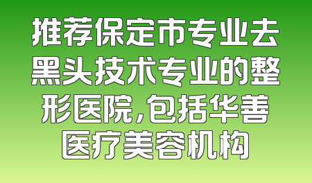 推荐保定市专业去黑头技术专业的整形医院，包括华善医疗美容机构