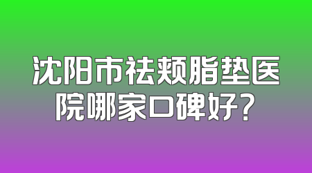 沈阳市祛颊脂垫医院哪家口碑好？