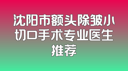 沈阳市额头除皱小切口手术专业医生推荐